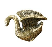 NESTINGHO Golden Brass Swan Figurine Retro Animal Decor Small Animal Ornament with Flat Bottom Design and Stable Base for Home Desktop Decoration