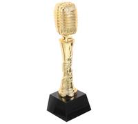 NESTINGHO Golden Resin Microphone Trophy Smooth Surface and Stable Longevity for Singing Competition Award and Music Appreciation Awards Souvenir