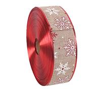 NESTINGHO Grosgrain Christmas Ribbon Wired Burlap Style Handmade Decorative Ribbon for Winter Holiday Wreaths and Wrap