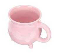NESTINGHO Halloween Ceramic Mug 450ml Pink 3D Cauldron Design Coffee Cup for Office and Hotel Use, Artistic Halloween Party Cup Made of Sturdy Ceramic for Adults
