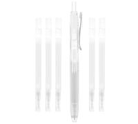 NESTINGHO Heat Erasable Pens Set with 6 Refills 0.8mm Medium Point White Ink Fabric Marking Pens for Sewing and Tailoring Crafts Projects Preserving Textile Feel and Colour