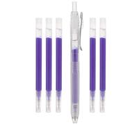 NESTINGHO Heat Sensitive Fabric Marking Pen Set with 6 Blue 0.8mm Medium Point Refills, Sewing Fabric Marker Pen Compatible with Polyester and Cotton, for Studio on The Go Embroidery