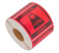NESTINGHO Heavy Package Warning Labels 80X80Mm Red Stickers for Moving Boxes, Team Labels, 500 Adhesive Stickers Roll for High-Volume Packaging