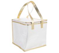 NESTINGHO Insulated Food Cake Packing Bag White Cloth and Aluminium Material with Handle Design for Heat Preservation for Pizza and Seafood Storage and Transportation