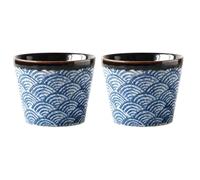 NESTINGHO Japanese Ceramic Sake Serving Cup 2Pcs Set with Elegant Pattern 200Ml Suitable for Tea Spirits Parties