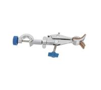NESTINGHO Lab Beaker Clamp Holder with 4-Prong Zinc Alloy Construction, Secure Grip and Multi-Angle Adjustment for Laboratory Operations and Research, Silver Metal Clip Accessory