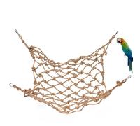 NESTINGHO Large Parrot Climbing Net Rope with Hanging Hook, Pet Bird Hanging Hammock and Climbing Ladder for Parakeets Budgies Macaws Cage Play