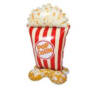 NESTINGHO Large Popcorn Foil Balloon with Freestanding Design for Movie Night and Halloween Party Realistic Cartoon Popcorn Prop for Birthday and Carnival Decorations
