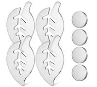 NESTINGHO Magnetic Tablecloth Weights 4 Pieces Leaf-Shaped Heavy Stainless Steel Clips for Patio and Shower Curtain Use