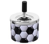 NESTINGHO Metal round Ashtray Ornament with Rotating Lid, Creative Delicate Appearance, Prevents Unpleasant Odors, Easy to Clean, Suitable for Car and Office Use