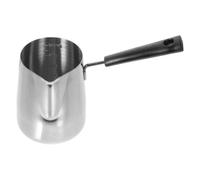 NESTINGHO Milk Frothing Pitcher with Long Handle and Spout 600ml Stainless Steel Easy to Clean Milk Frother Cup Suitable for Making Cappuccino Art in Home or Café