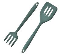 NESTINGHO Multi-Function Silicone Kitchen Cooking Spatula Set, Portable and Heat Resistant Non-Stick Frying Spatula with Fork, for Chinese Restaurants and Home Cooking