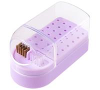 NESTINGHO Nail Drill Bits Organizing Box with 30 Holes Plastic Storage Case for Nail Art Polishing Heads Suitable for DIY and Home Use
