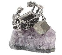 NESTINGHO Natural Amethyst Cluster Unique Collectible Figurine Ornament Crystal Miner Figure for Assorted style for Home Decoration and Healing, Suitable for Garden Path and Flowerpot