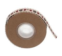 NESTINGHO Natural Cotton Ribbon with Heart Jacquard and Stripes for Valentine Decorations and Crafting for Bows and Lace Accessories