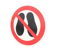 NESTINGHO No Step Here Warning Decal round Sticker, Red Caution Decal Made of Sturdy Pp and Pet Material, Not Easy to Fade, Easy to Paste on Flat Surface in Malls