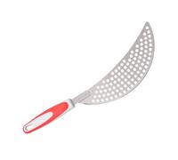 NESTINGHO Orange Pot Strainer with Stainless Steel Mesh and Plastic Handle, Safe to Hold and Practical Use for Kitchen Draining of Pasta, Vegetables, and More