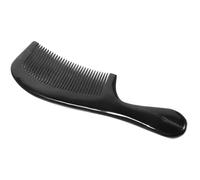 NESTINGHO Ox Horn Comb Black 20cm Wide Tooth Hair Styling Comb with Finely Polished round Shape Handle for Home and Travelling Use, Elegant Design that Does Not Hurt Hair