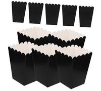 NESTINGHO Paper Popcorn Boxes for 100pcs Black Made of 250g White Cardboard, Lightweight and Safe Snack Containers Movie Theaters and Birthday Parties
