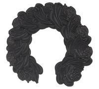 NESTINGHO Patches for Clothes Large Rose Embroidered Flower 10Pcs Iron on Applique DIY Repair Embellishment for Jackets Bags Black