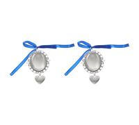 NESTINGHO Photo Frame Pendants and Break Resistance with Clip Design 2pcs Oval Glass Alloy Charms Assorted Color for Jewelry Making and Bracelet Accessories Wedding Bouquet Picture