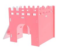 NESTINGHO Pink Multifunctional Hamster House with Multi-chamber and Ramp, Spacious Pvc Hideout for Hamsters and Squirrels, Safe and Healthy Design for Pet's Living Space