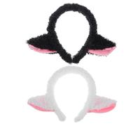 NESTINGHO Plush Lamb Ears Headband with Comfortable, Stays in Place Design for Adults 2pcs Cute Sheep Costume Accessories for Everyday Costume or Party Headwear