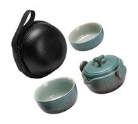 NESTINGHO Portable Ceramic Travel Tea Pot Set Retains Original Flavor with Cup Featuring Distinctive Japanese Aesthetic for Adults for Individual Use and Elegant Tea Enjoyment