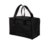 NESTINGHO Portable Insulated Lunch Bag with Comfort-Grip Handle, Large Capacity Non-Woven Fabric Takeaway Handbag for Heat Preservation, Easy to Carry Black Picnic Bag for Camp and Beach