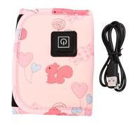 NESTINGHO Portable USB Bottle Warmer Cover for Newborns and Parents, Velvet Material with Milk and Water Warming Function, Pink Portable Milk Warmer for Travel and Outdoor Use Random Color