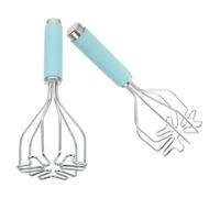 NESTINGHO Potato Masher Kitchen Tool 2pcs with Silicone Handle Stainless Steel Lightweight Design Cooking Essentials for Mashed Potatoes Vegetables and Ground Meat