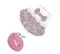 NESTINGHO Rabbit Costume Leash Decorative Full Lace Dress with Floral Design for Pet Bunny M Size Indoor Photography Prop