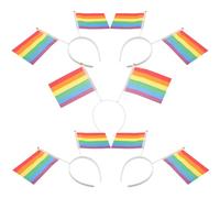 NESTINGHO Rainbow Headbands Head Decoration Comfortable Wearing Experience 5pcs Lightweight Fabric and Plastic Hair Accessories for New Year and Daily for Adults Party Headband