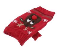 NESTINGHO Red Dog Sweater Pullover No Sleeves Acrylic Fibers Warm Knitted Pet Clothes for Christmas Celebration and Holly Sweater Party in Winter