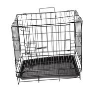 NESTINGHO Reinforced Iron Wire Dog Cage Folding Crate, Medium Portable Pet Shelter for Training and Travel, Black Secure Kennel for Small to Medium Dogs