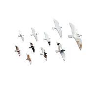 NESTINGHO Removable Mirror Acrylic Wall Sticker Flying Bird Pattern, Reusable Golden Wall Decal for Tv Sofa Background Home Decor, Easy to Apply and Peel