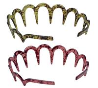 NESTINGHO Resin U Toothed Headbands Comfortable Hair Hoops 2pcs for Women with Strong Grip, Stay in Place and Keep Hair of Face for Photography and Vacation