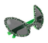NESTINGHO Rhinestone Alien Costume Glasses for Adults Green Big Eye Novelty