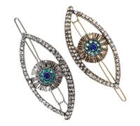 NESTINGHO Rhinestone Evil Eye Hair Clips Alloy Material 2pcs for Women with Retro Delicate Design, Hair Accessories for Wedding and Prom