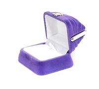 NESTINGHO Ring Storage Box Practical Jewelry Organizer to Protect Engagement Ring Purple Flannel with Unique Design for Wedding Anniversary and Birthday Gifts