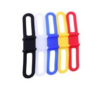 NESTINGHO Silicone Bike Flashlight Holder Strap Random Color 5pcs with Secure Holding and Easy-release Features, Multipurpose Mount for Cycling Accessories, for Road and Mountain Bike Use
