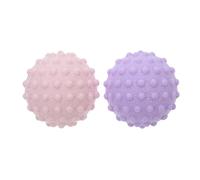 NESTINGHO Silicone Spike Massage Balls Small Yoga Stress Balls 49mm 2pcs for Muscle Relaxation and Exercise in Pink and Purple, for Pre or Postworkout Use and Deep Tissue Therapy