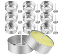 NESTINGHO Silver Aluminum Tealight Candle Holders 150 Pieces with 2.5cm Cotton Candle Wicks and Lasting Use in Hotels and Restaurants