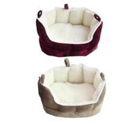 NESTINGHO Small Pet Sleeping Bed for Rabbit and Guinea Pig, Coffee Fleece Material with Comfortable Private Design, Simple and Generous Style Sofa Sleeping House for Small Animals