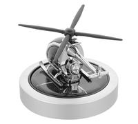 NESTINGHO Solar Helicopter Car Air Freshener Ornament Made of Aluminum Alloy with Fragrance Diffuser Function for Car Interior Decoration and Home Use Silver Color