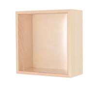 NESTINGHO Square Beige Pine Wood Box with Window Design for Graduation Party, Multi-purpose Wooden Box for Candy and Chocolate Packaging to Make a Memorable Surprise for Your Guests