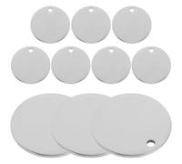NESTINGHO Stainless Steel Blank Dog Tags 10Pcs 25Mm Round Metal Pet Id Tags for DIY Stamping and Engraving on Dogs and Cats Collar