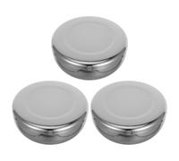 NESTINGHO Stainless Steel Korean Rice Bowls 3Pcs with Lid Multipurpose Metal Bowls for Home Cooking and Restaurant Serving