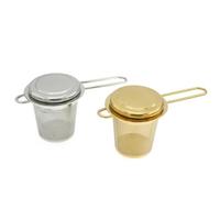 NESTINGHO Stainless Steel Tea Infuser with Extra Fine Mesh and Long Folding Handle Easy to Clean Loose Leaf Tea Filter