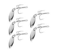 NESTINGHO Treble Hooks Solid Hooksets Carbon Steel 5pcs with Willow Leaf Blade and Swivel and Vivid Visual Effects for Saltwater Surf Casting Suitable for Jerkbaits and Trout Fishing